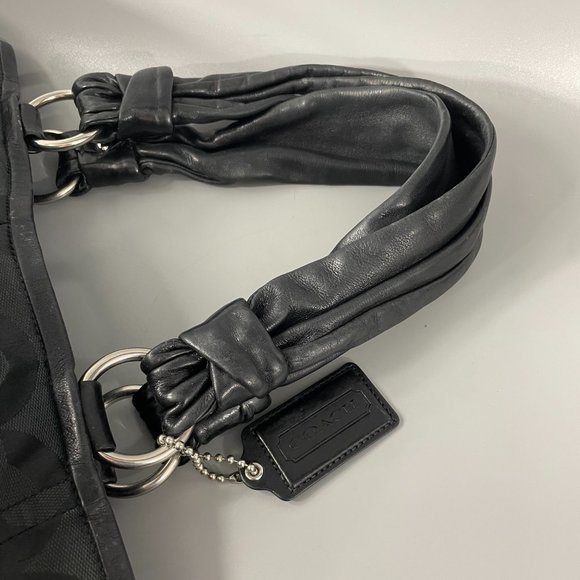 Exquisite Rare Coach # 13232P Pilot Parker Op Art Riley Bag, Black - Picture 10 of 16